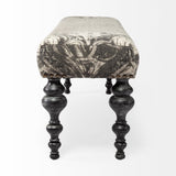 Alhambra 55L x 14W Upholstered Gray Seat W/Black Wood Legs Accent Bench from Mercana - Luna Furniture