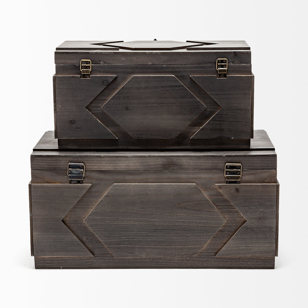 Cassia Set of 2 Brown Wooden Boxes from Mercana - Luna Furniture