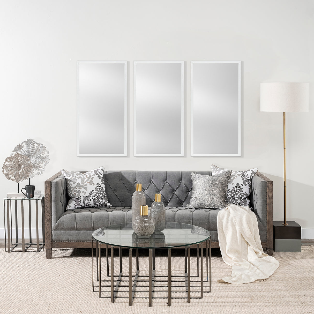 Bristol White Plain 3Mil Mirror 20 x 40 from Mercana - Luna Furniture