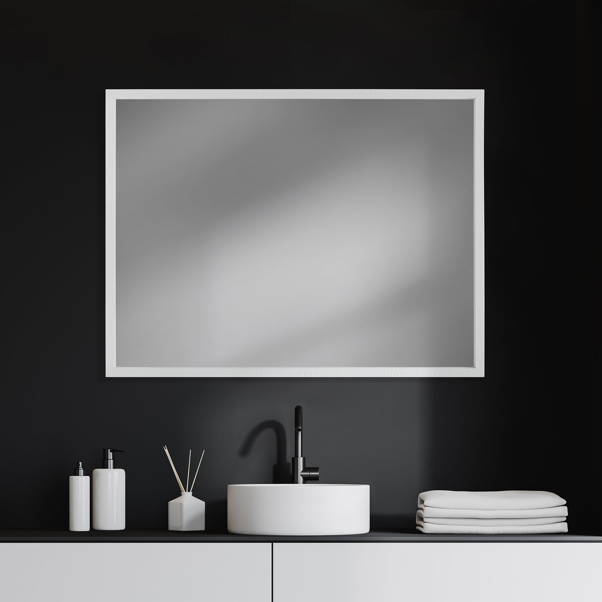 Bristol White Plain 3Mil Mirror 30 x 40 from Mercana - Luna Furniture