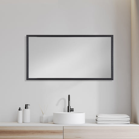Bristol Espresso 20x40 Faux Wood Frame Bathroom Vanity Mirror from Mercana - Luna Furniture
