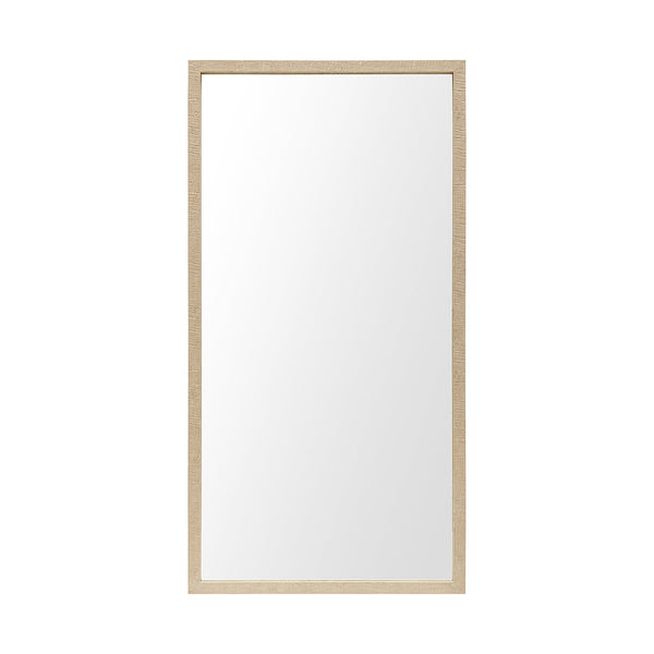Bristol Tan 20x40 Faux Wood Frame Bathroom Vanity Mirror