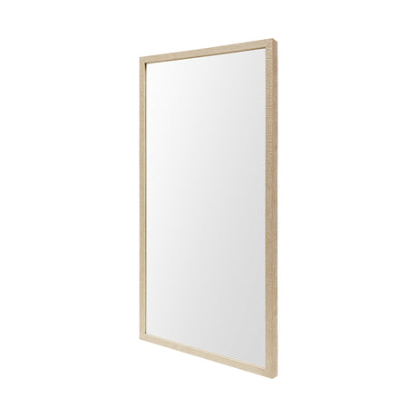 Bristol Tan 20x40 Faux Wood Frame Bathroom Vanity Mirror from Mercana - Luna Furniture