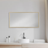 Bristol Tan 20x40 Faux Wood Frame Bathroom Vanity Mirror from Mercana - Luna Furniture