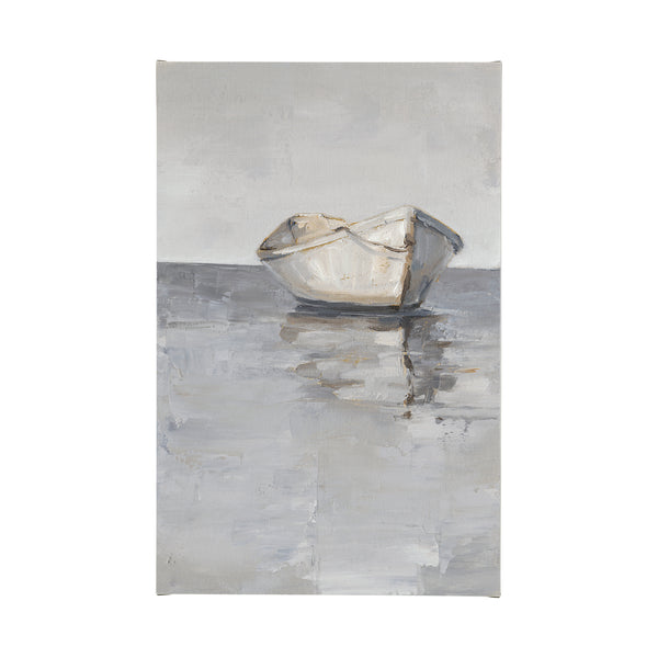 Boat on the Horizon I by Ethan Harper a Hand Embellished Textured Canvas