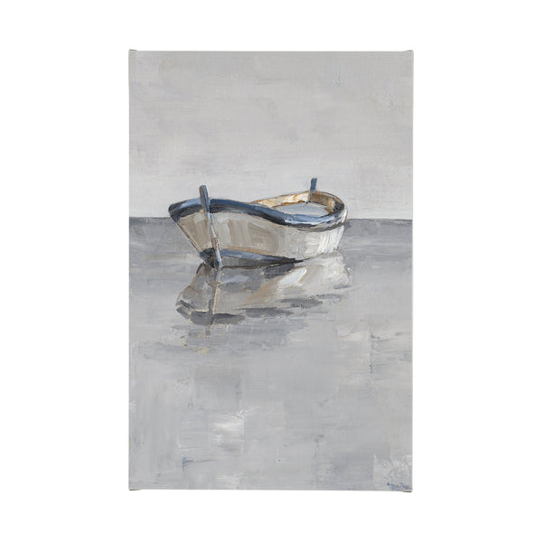 Boat on the Horizon II by Ethan Harper a Hand Embellished Textured Canvas