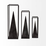 Memphis II (Medium) 4L x 4W Black Metal Pyramid In A Square Frame from Mercana - Luna Furniture