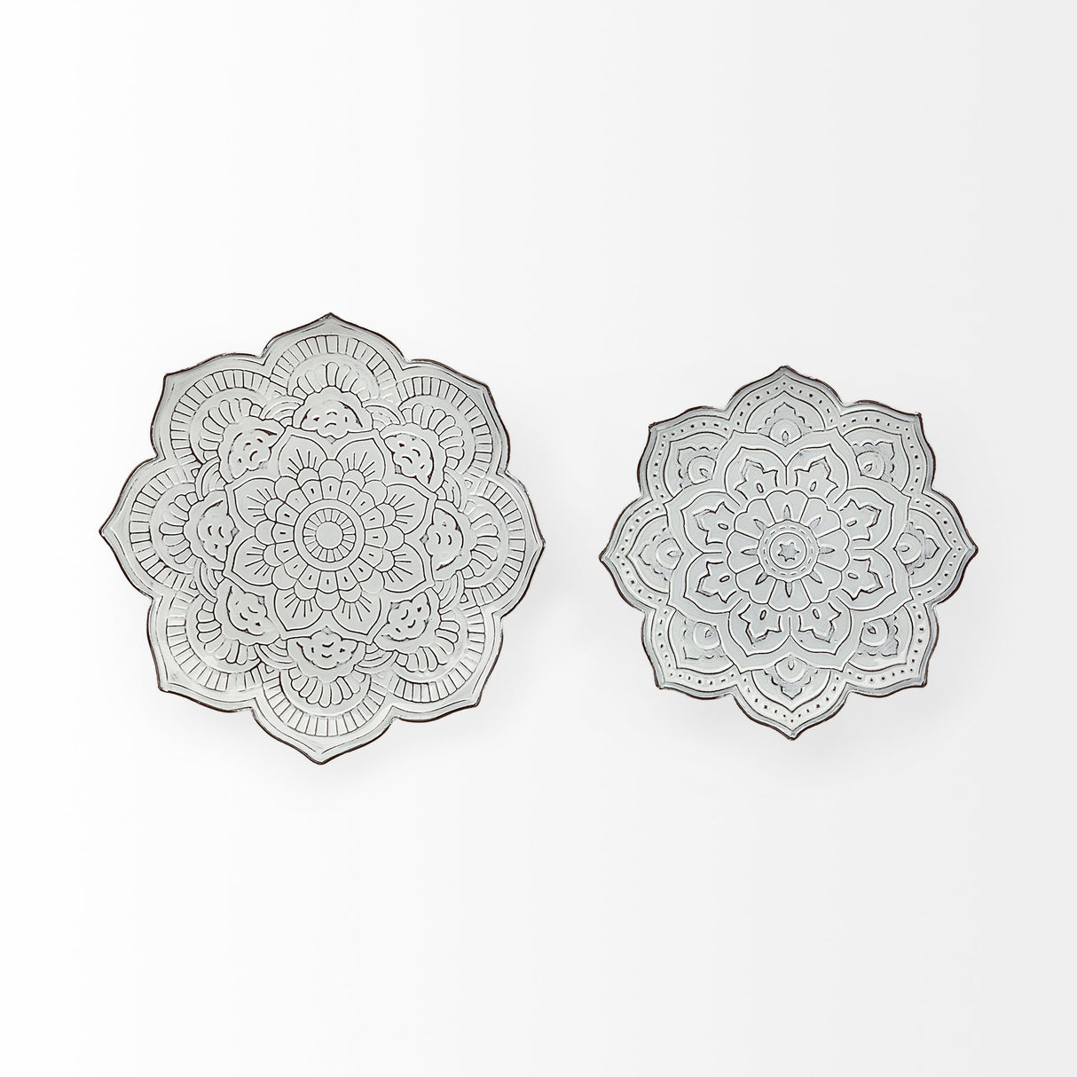 Miranda Set of 2 Stamped Metal Lotus Flower Wall Decor from Mercana - Luna Furniture