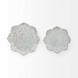 Miranda Set of 2 Stamped Metal Lotus Flower Wall Decor from Mercana - Luna Furniture