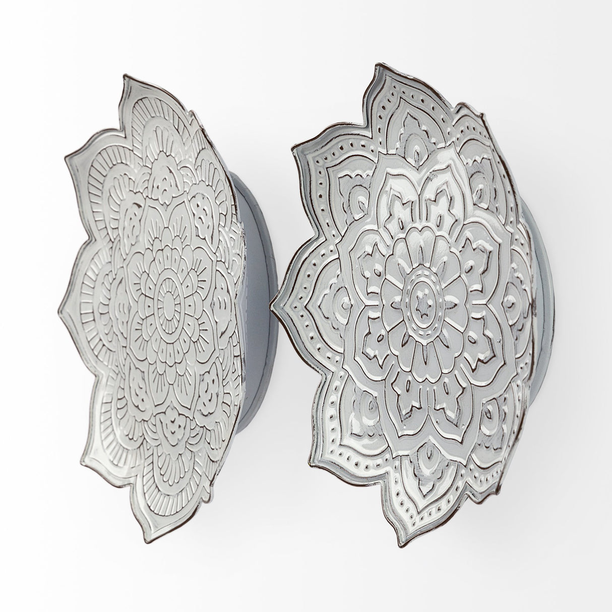 Miranda Set of 2 Stamped Metal Lotus Flower Wall Decor from Mercana - Luna Furniture