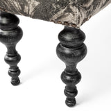 Alhambra 55L x 14W Upholstered Gray Seat W/Black Wood Legs Accent Bench from Mercana - Luna Furniture