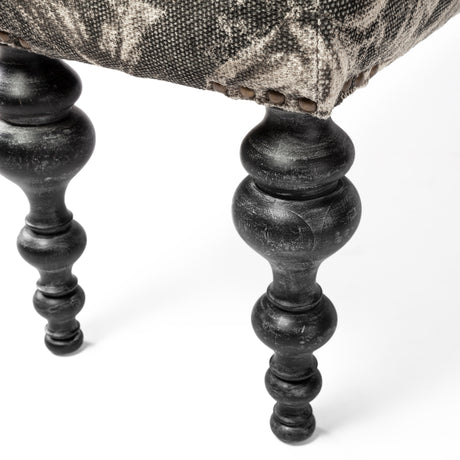 Alhambra 55L x 14W Upholstered Gray Seat W/Black Wood Legs Accent Bench from Mercana - Luna Furniture