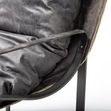 Hornet II Black Leather Body Metal Frame Accent Chair from Mercana - Luna Furniture