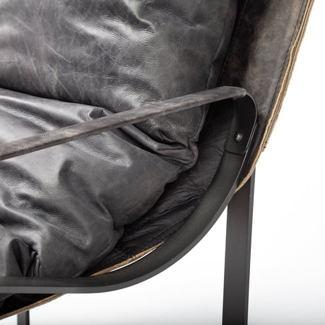 Hornet II Black Leather Body Metal Frame Accent Chair from Mercana - Luna Furniture
