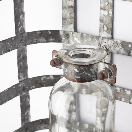 Margaret Wall Mounted Basket w Glass Bottle for Botanicals or Floral from Mercana - Luna Furniture