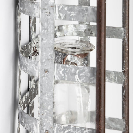 Margaret Wall Mounted Basket w Glass Bottle for Botanicals or Floral from Mercana - Luna Furniture