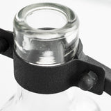 Monica I Short Black Metal Glass Bottle Vase from Mercana - Luna Furniture