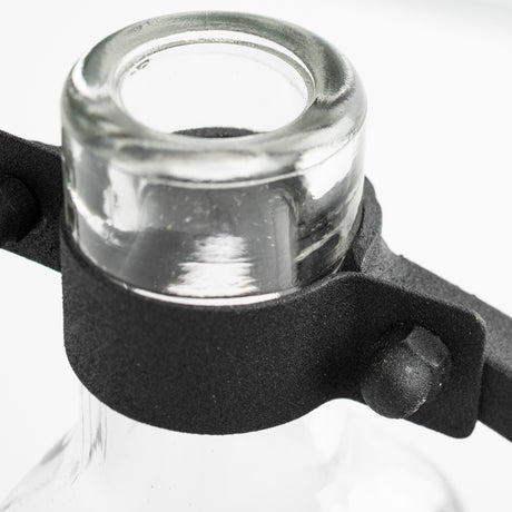 Monica I Short Black Metal Glass Bottle Vase from Mercana - Luna Furniture