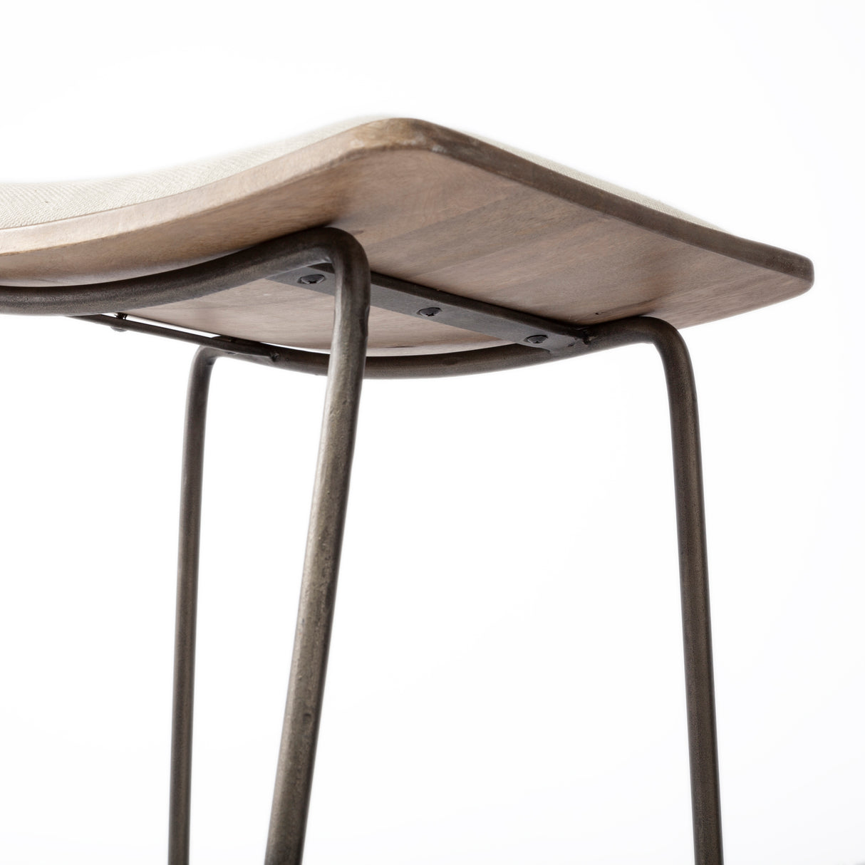 Katniss 30" Total Height Cream Fabric Seat Gold Metal Frame Bar Stool from Mercana - Luna Furniture