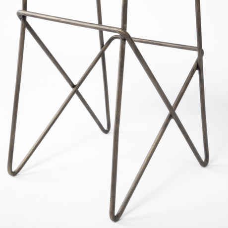 Katniss 30" Total Height Cream Fabric Seat Gold Metal Frame Bar Stool from Mercana - Luna Furniture