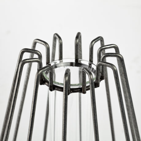 Madeline II Large Gunmetal Gray Metal Glass Test Tube Vase from Mercana - Luna Furniture