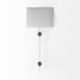 Cantabria 12x30 White Shade Brass/Acrylic Wall Sconce from Mercana - Luna Furniture
