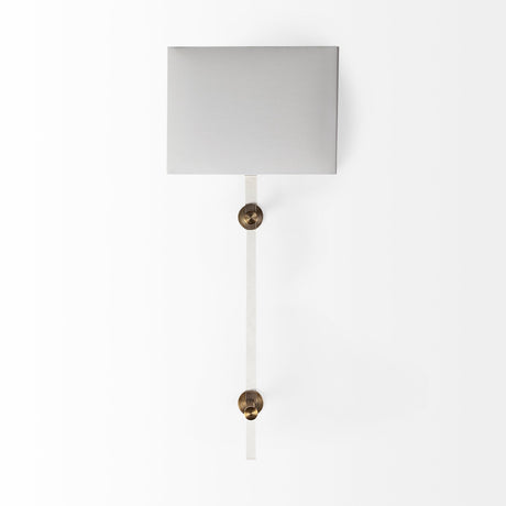 Cantabria 12x30 White Shade Brass/Acrylic Wall Sconce from Mercana - Luna Furniture