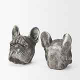 Bruno (Set of 2) 5L x 5W Silver American Bulldog Bookends from Mercana - Luna Furniture