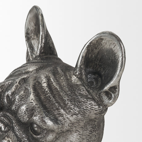 Bruno (Set of 2) 5L x 5W Silver American Bulldog Bookends from Mercana - Luna Furniture