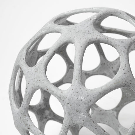 Spiro 7L x 7W Off-White Hollow Decorative Orb from Mercana - Luna Furniture