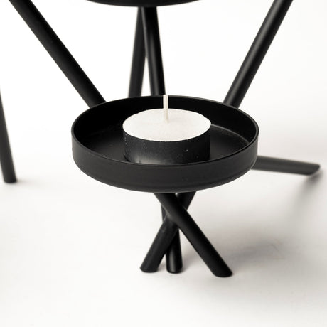 Meira Black Metal Seven Votive Table Candle Holder from Mercana - Luna Furniture
