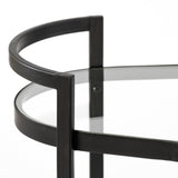 Eleonore Black Metal Frame Two-Tier w/Glass Shelves Bar Cart from Mercana - Luna Furniture