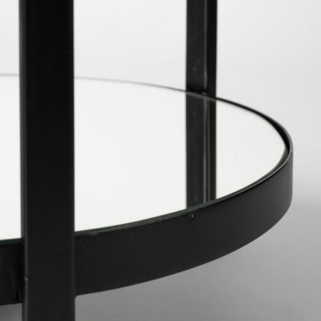 Eleonore Black Metal Frame Two-Tier w/Glass Shelves Bar Cart from Mercana - Luna Furniture