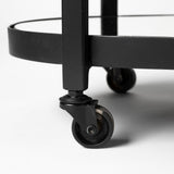 Eleonore Black Metal Frame Two-Tier w/Glass Shelves Bar Cart from Mercana - Luna Furniture