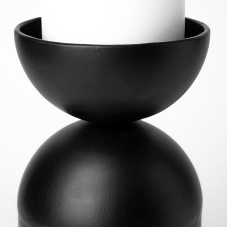 Alex Large Black Metal Cylindrical Table Candle Holder from Mercana - Luna Furniture