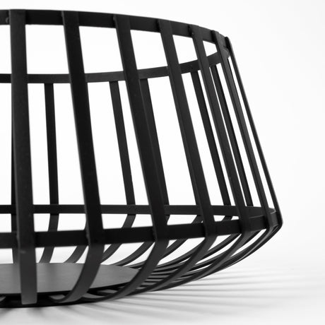 Emilio Set of 2 Black Metal Slated Bowls from Mercana - Luna Furniture