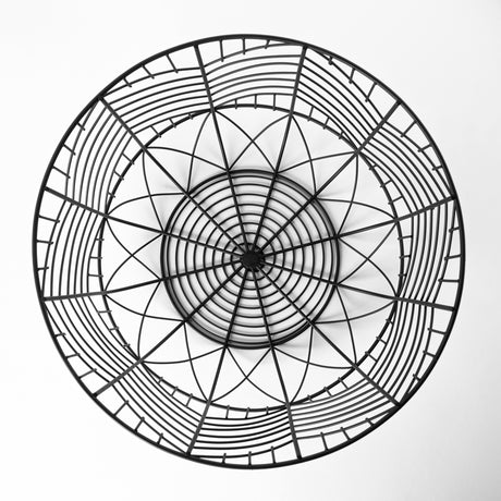 Idris Set of 2 Black Metal Geometric Mesh Bowls from Mercana - Luna Furniture