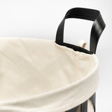 Liya 18L x 15W Black Metal Basket with Cream Fabric Liner from Mercana - Luna Furniture