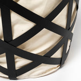 Liya 18L x 15W Black Metal Basket with Cream Fabric Liner from Mercana - Luna Furniture
