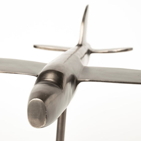 Maverick I 12L x 16W Gray Metal Bomber Plane from Mercana - Luna Furniture