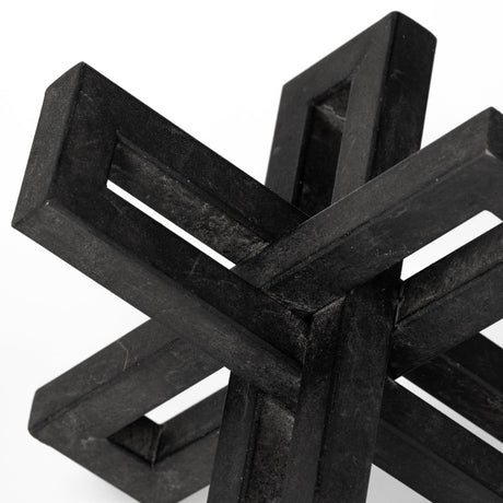 Aleph (Set of 3) Black Metal Small Medium & Large Jacks from Mercana - Luna Furniture