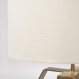 Edwards (26"H) Gold Metal Base w/ Cream Fabric Shade Table Lamp from Mercana - Luna Furniture