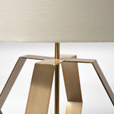 Edwards (26"H) Gold Metal Base w/ Cream Fabric Shade Table Lamp from Mercana - Luna Furniture
