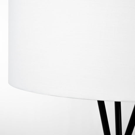 Ambrose 20.0L x 20.0W x 61.8H Black Metal W/White Fabric Shade Floor Lamp from Mercana - Luna Furniture