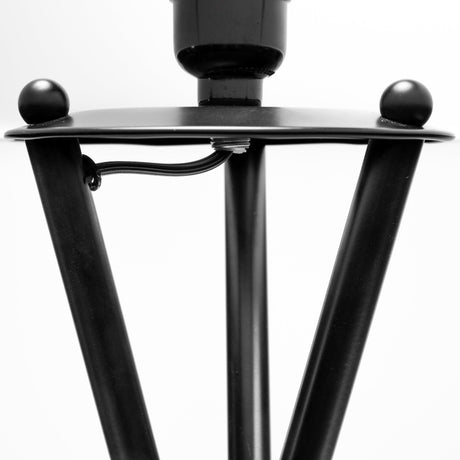 Ambrose 20.0L x 20.0W x 61.8H Black Metal W/White Fabric Shade Floor Lamp from Mercana - Luna Furniture