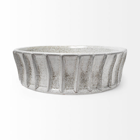 Silone (Large) 16L x 16W White Ceramic Bowl from Mercana - Luna Furniture