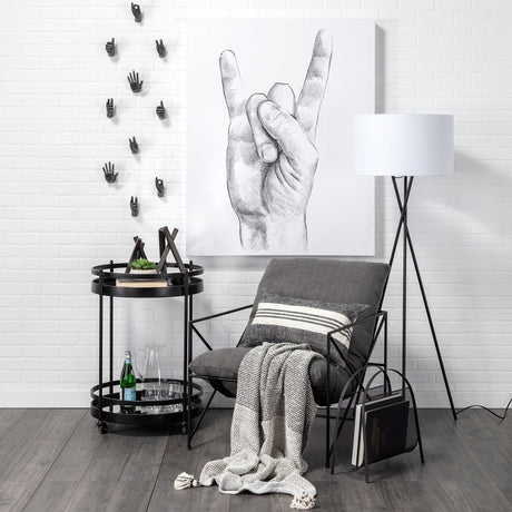 Bastian (Large) 9L x 8W Black Metal Abstract Object from Mercana - Luna Furniture