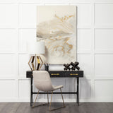 Vince 51L x 18W Black Metal W/Gold Accents 3 Drawer Office Desk from Mercana - Luna Furniture