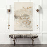 Jessie 55L x 16W White/Gray Hair-On-Hide Seat W/Gold Metal Base Accent Bench from Mercana - Luna Furniture
