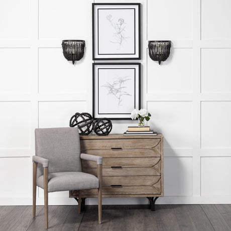 Earnhardt II Large 11L x 11W Black Wooden Beaded Orb from Mercana - Luna Furniture